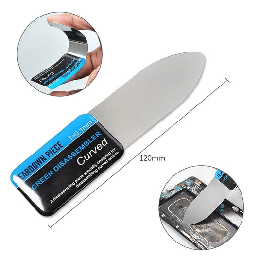 0.1mm Ultra Thin Flexible Metal Pry Spudger Stainless Steel Card with Scale for iPhone iPad Tablet Phone Repair Tool