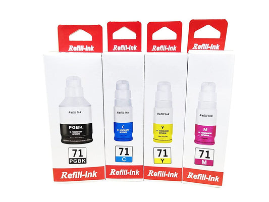 Refill Ink GT71 For Canon G1020 G2020 G2021 G3020 G3021 Printer (CMYK)