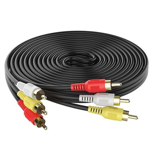 3 RCA Male to 3 RCA Male Stereo Audio Video Cable 1.5 Meter