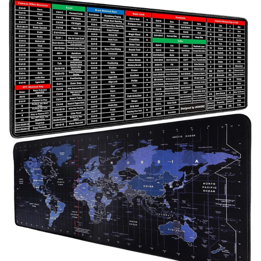 2-in-1 Shortcut Key + World Map Mousepad (90x40cm)
