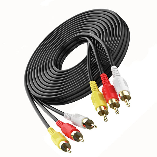 3 RCA Male to 3 RCA Male Stereo Audio Video Cable 1.5 Meter