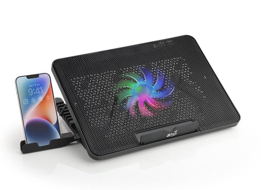 RGB Laptop Stand with (Single) Fan Cooling Pad With USB Connector