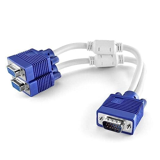 300V VGA Dual Monitor Splitter Y Cable for Computer Monitor 094