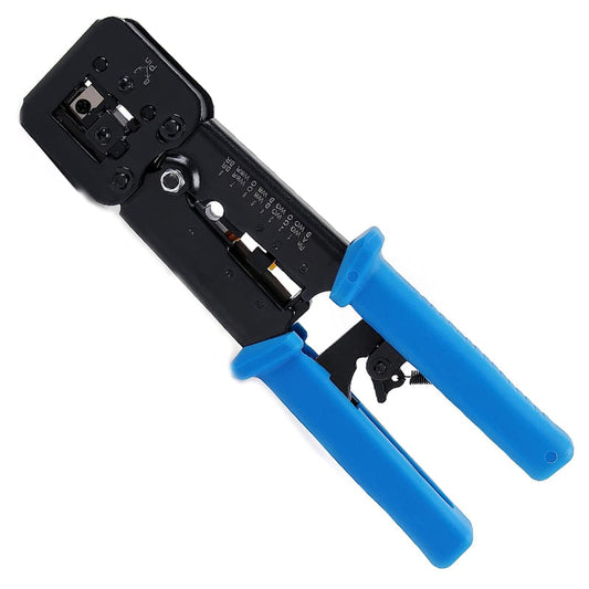 RJ45 Crimp Tool All-in-One Crimper for Pass-Through EZ Legacy RJ11 RJ12 RJ45 Connectors