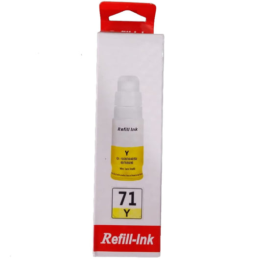 Refill Ink GT71 For Canon G1020 G2020 G2021 G3020 G3021 Printer (Yellow)