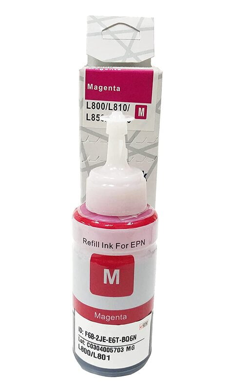 Refill Ink For Epson L800 L801 L805 L810 L850 L1800 Printer (Magenta)