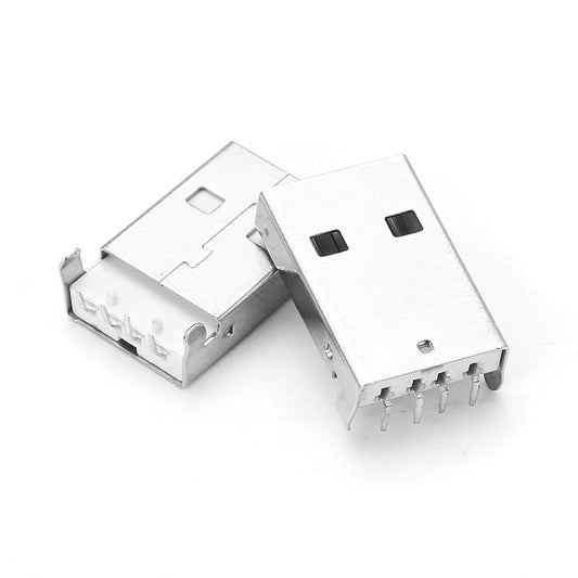 USB 2.0 Male Type-A PCB Connector (White)