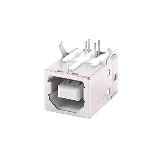 USB 2.0 Female Printer Socket to 4-Pin 90 Degree Connector for Computer (White)