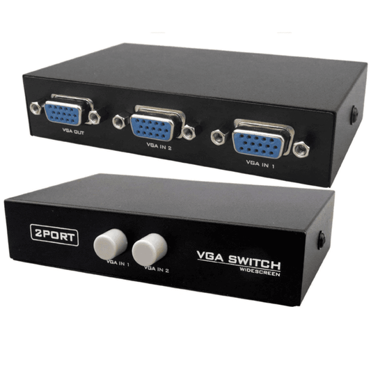 VGA 2 in 1 Out 2 Port VGA Switch Press Button Two Way VGA Video Switch for PC TV Monitor