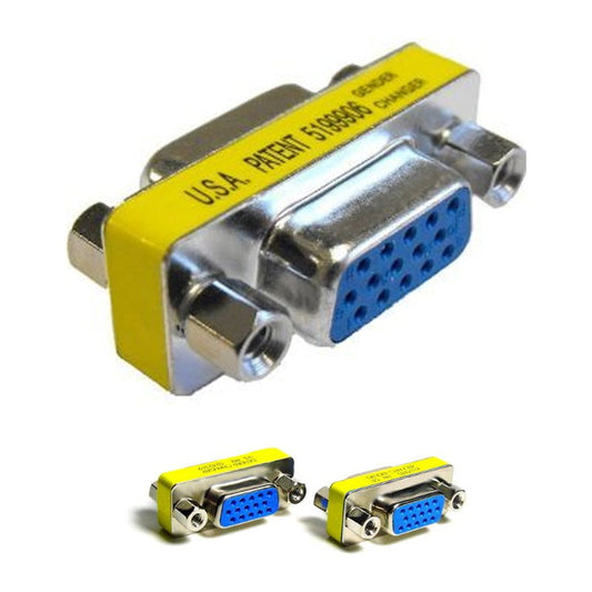 15 Pin VGA Female-to-Female Gender Changer Coupler Connector
