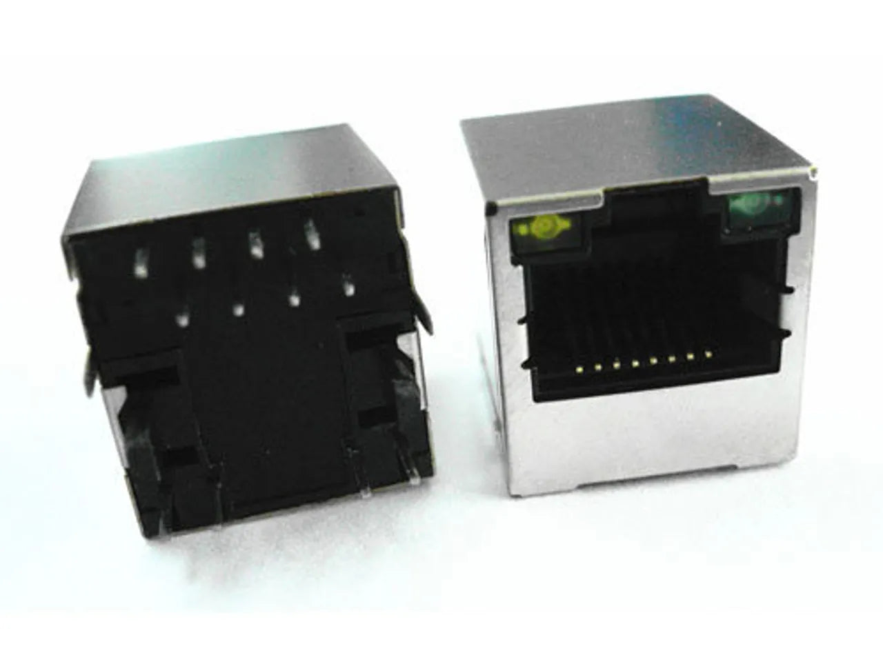 HY951180A - 1Port Upright RJ45 Connector with Magnetics Module & LED