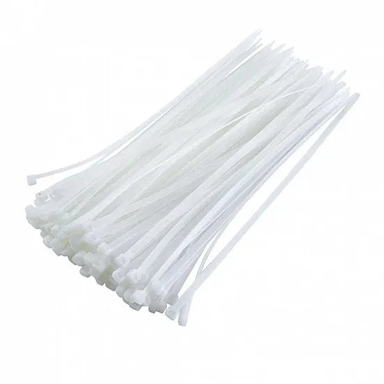 Nylon Cable Zip Ties 250 mm White (100pcs)