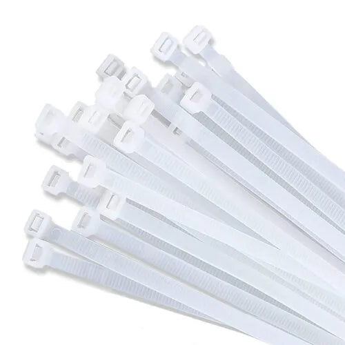 Nylon Cable Zip Ties 250 mm White (100pcs)
