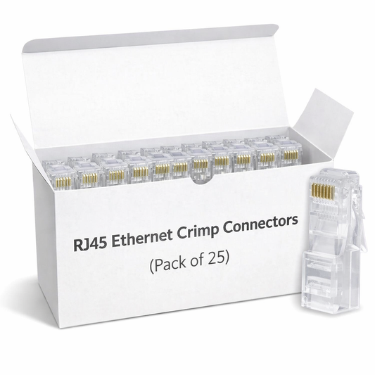 RJ45 Ethernet Crimp Connectors (Pack of 25)
