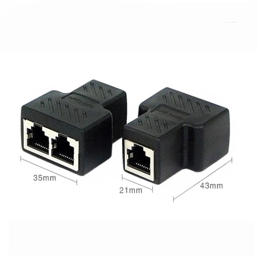 RJ45 Splitter 1 to 2 Network Connector Dual LAN Ethernet Socket 8P8C Extender Plug For Cat5 Cat6