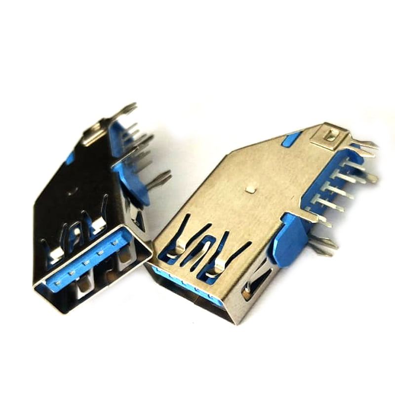 USB 3.0 Type-A Female USB Connector SMD 9 Pin Side Mount U231-091-4BLCC14-F5