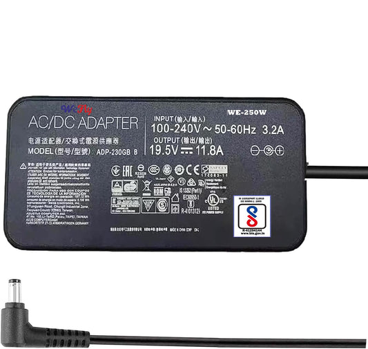 Laptop adapter for compatible ASUS 230W Slim Laptop Charger (19.5V, 11.8A) 6.0*3.7mm Pin.