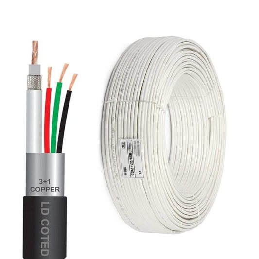 90M (3+1) High Performance Aluminum Alloy Braiding CCTV Cable