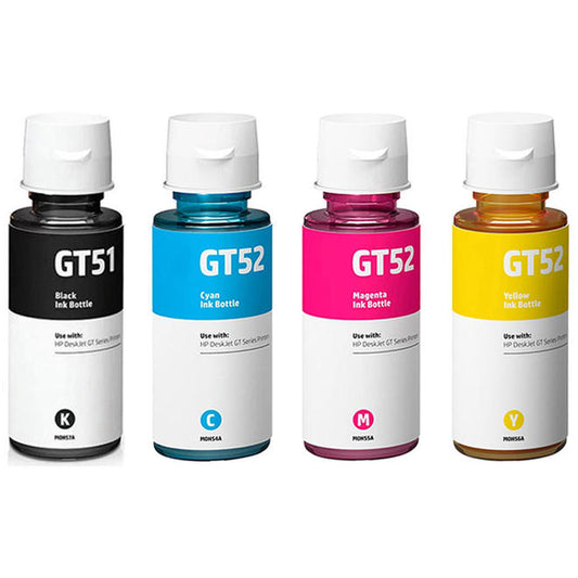 Refill Ink GT51 and GT52 For DeskJet GT5810 GT5820 Printer (CMYK)