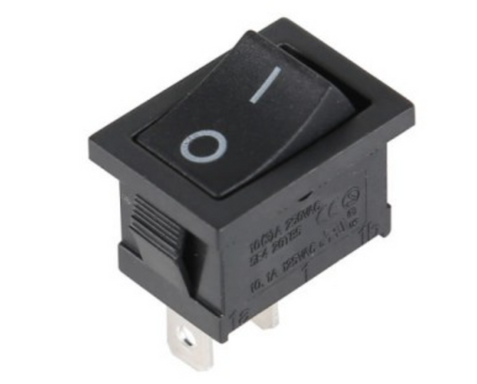 2 Pin Mini On-Off SPST Rocker Switch (Copper Pin)