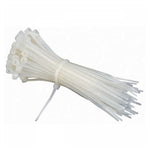 Nylon Self-Locking Cable Ties - 150mm White Zip Wire Organiser (100pcs)