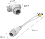 RJ45 POE Splitter/Multiplexer 2-in-1 Network Cabling Three-Way Connector