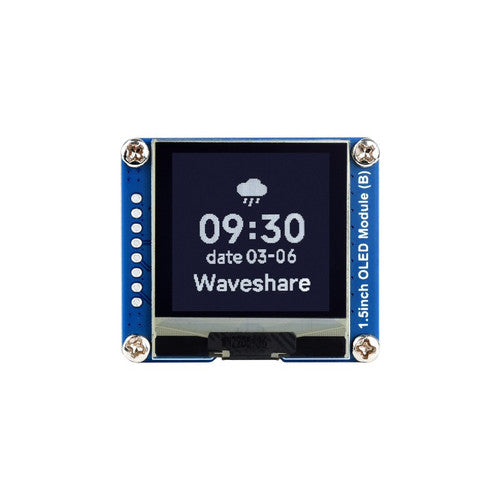 1.5inch OLED Display Module, 128x128 Resolution, SPI / I2C Communication, Black / White Display Color