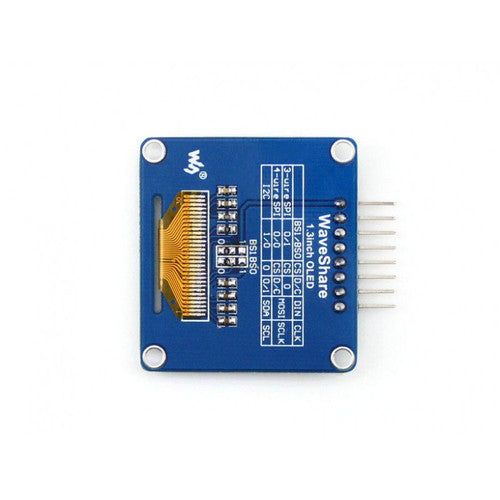 1.3 inch OLED, SPI/I2C Interfaces, Horizontal Pinheader - Waveshare
