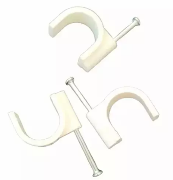 25mm Cable Clips with Metal Nails Heavy Duty Round Wire Fasteners for Wall Mounting