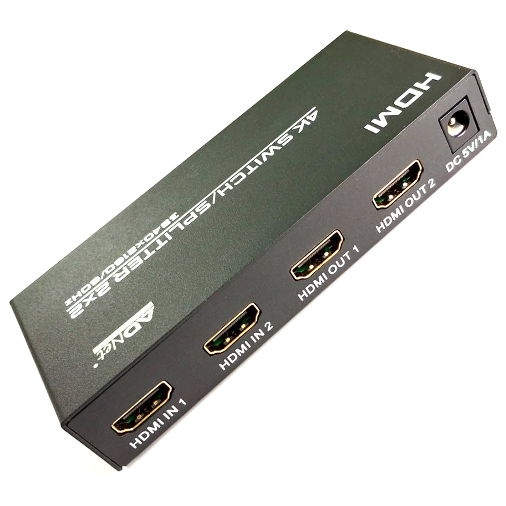 4K 60Hz 2 in 4 Out HDMI Matrix Splitter Switch with Audio Support