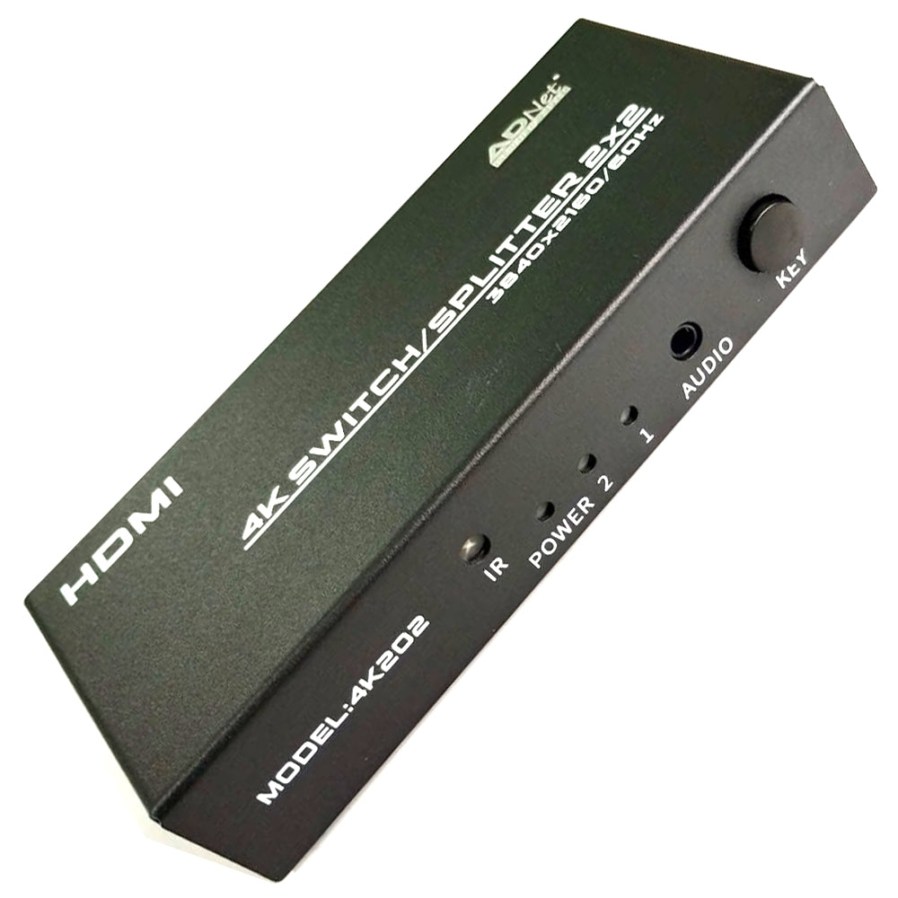 4K 60Hz 2 in 4 Out HDMI Matrix Splitter Switch with Audio Support