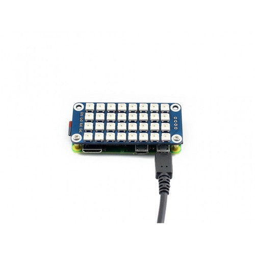True color RGB LED HAT for Raspberry Pi, Colorful Display, 4x8 Grid - Waveshare
