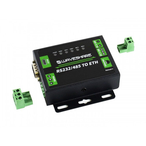 Industrial RS232/RS485 to Ethernet Converter with EU Power Adapter