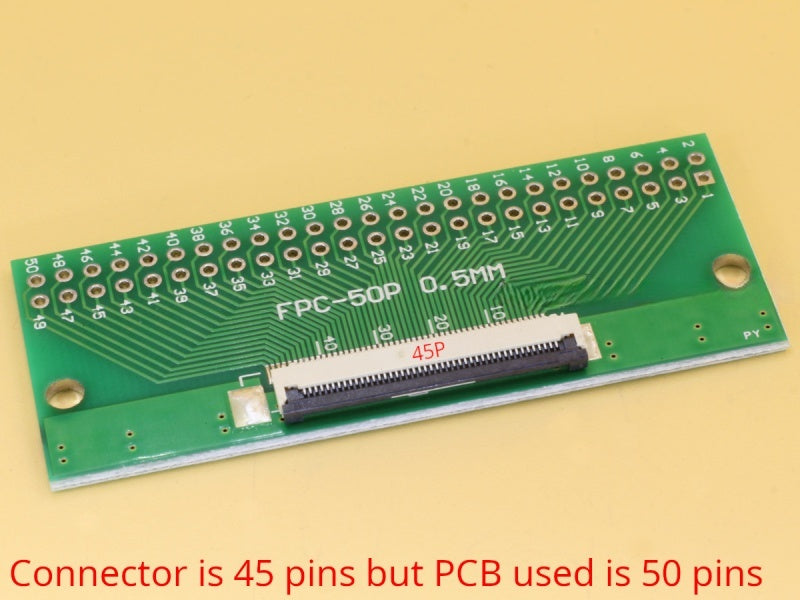 45 Pin PCB with 0.5mm FFC Connector Soldered