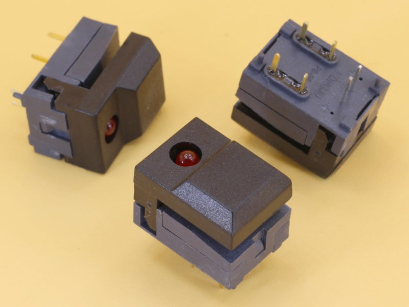 Key Switch 17x12.5mm Black with LED Light