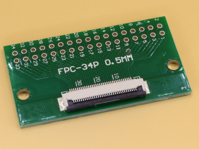 34 Pin PCB with 0.5mm FFC Connector Soldered