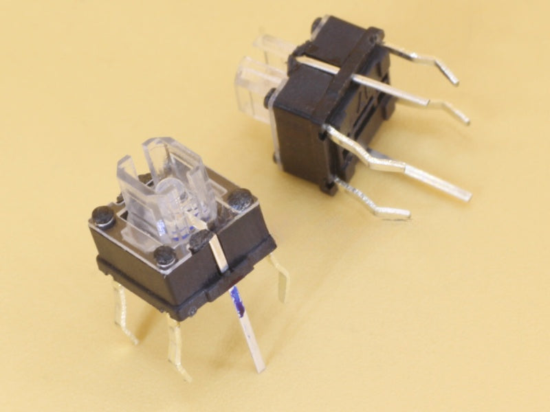 Switch 7x7x7mm TH with Blue LED