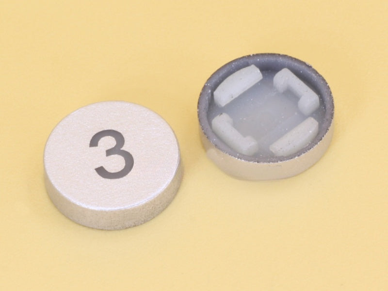 Number 3 Silver Cap R10 for Switch 6x6x7.2H LED