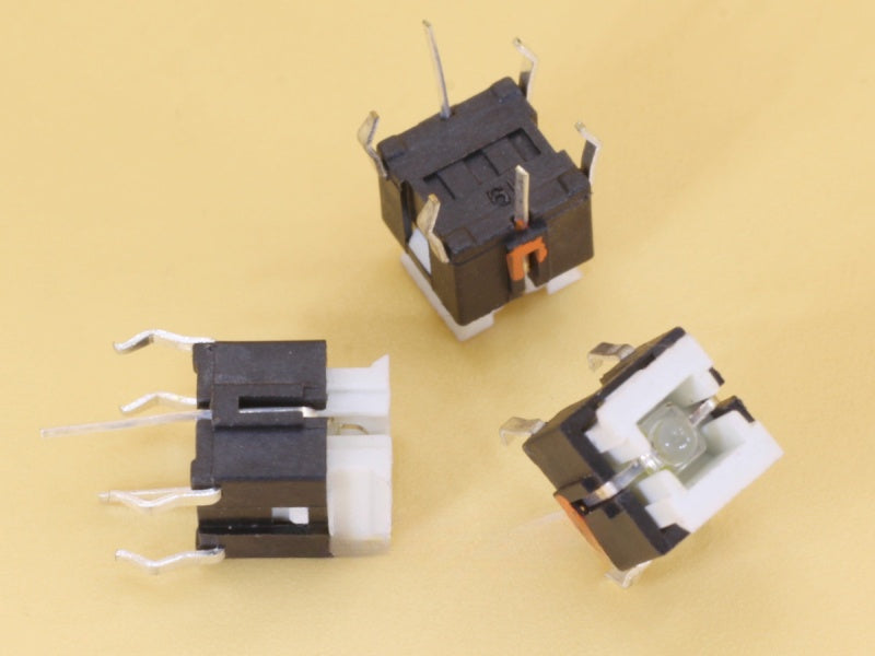 Switch 6x6x7.2mm Yellow LED Through Hole