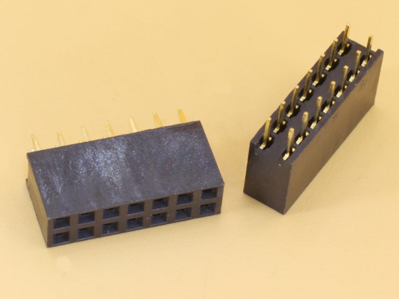 2x7 14P 2.54mm Female Straight Double Row Header Strip