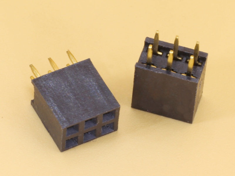 2x3 6P 2.54mm Female Straight Double Row Header Strip