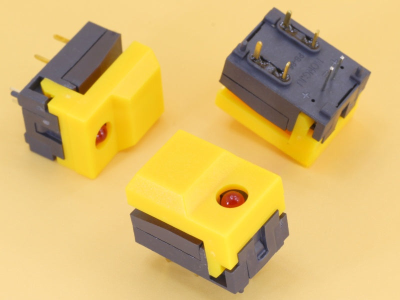 Key Switch 17x12.5mm Yellow with LED Light