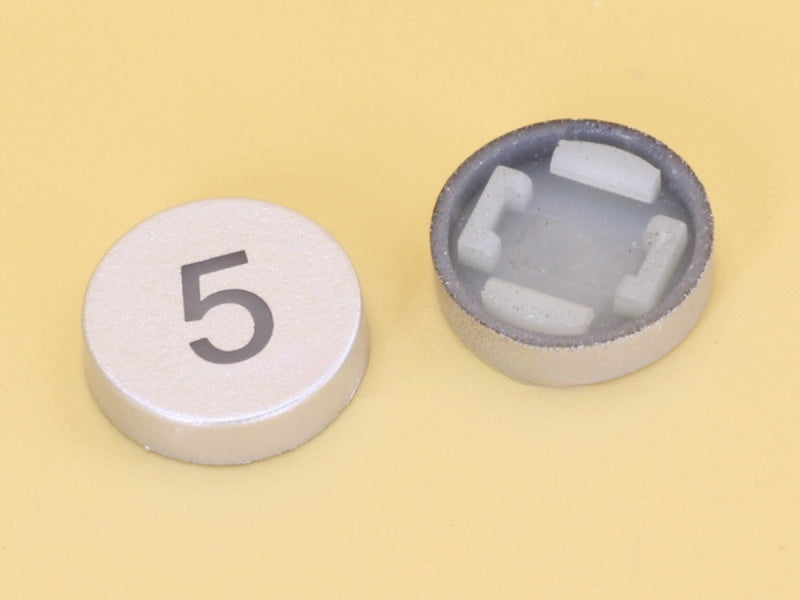 Number 5 Silver Cap R10 for Switch 6x6x7.2H LED
