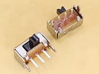 Slide Switch TH Horizontal - 3 pins - 1 circuits - 2 positions Knob 2mm