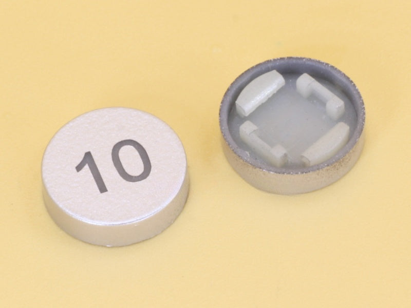 Number 10 Silver Cap R10 for Switch 6x6x7.2H LED