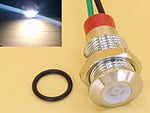 White 10mm 110-220V AC Panel Mount Indicator LED with 15cm wire