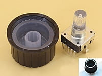 Blue LED Rotary Encoder EC12 Knurled Shaft 20mm with Knob 25mm