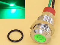 Green 10mm 110-220V AC Panel Mount Indicator LED with 15cm wire