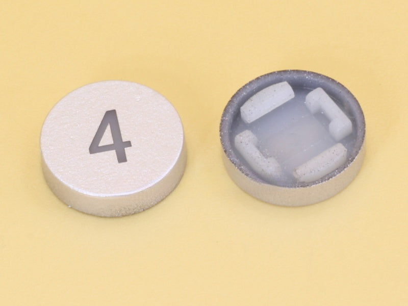 Number 4 Silver Cap R10 for Switch 6x6x7.2H LED