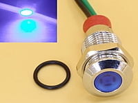 Blue 10mm 110-220V AC Panel Mount Indicator LED with 15cm wire